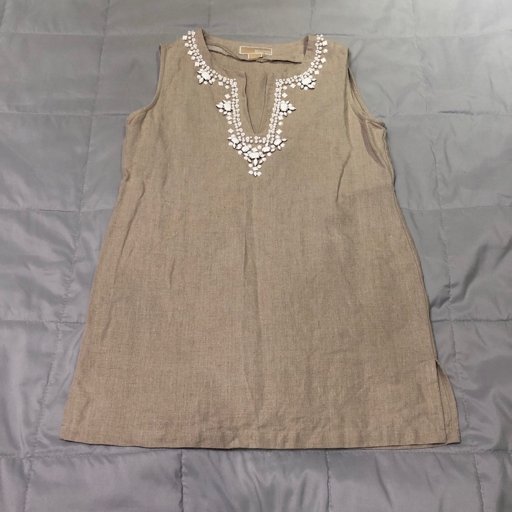 Micheal Kors | Tunic Blouse Beaded Collar